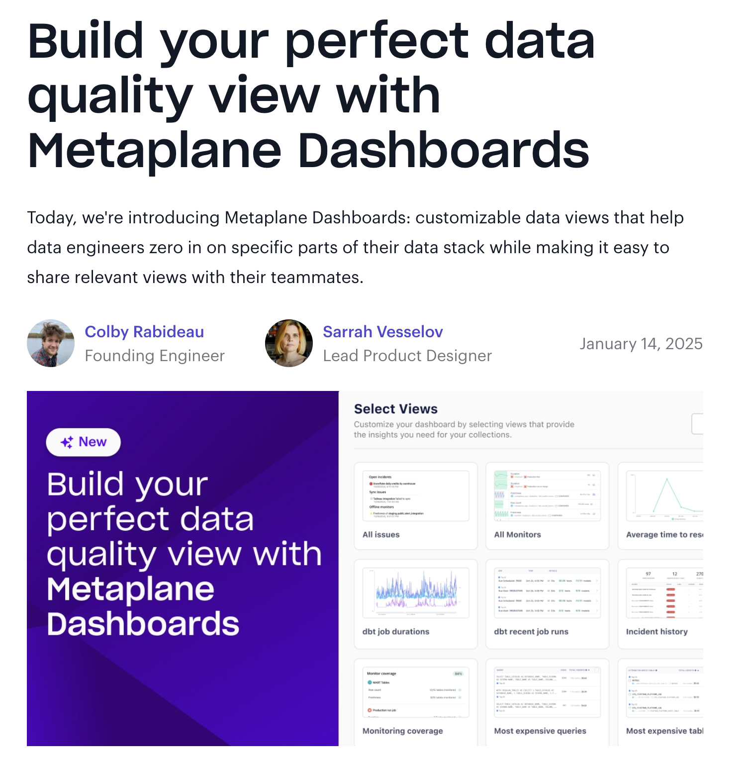 Dashboards Launch Changelog